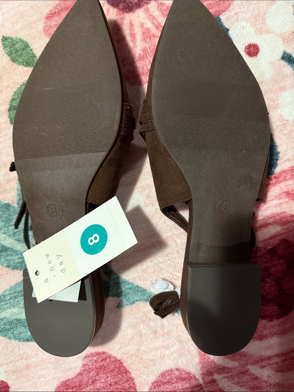 NWT a new day Pointed Toe Strappy Slingback Flats FALL balletcore feminine cozy - Picture 7 of 9